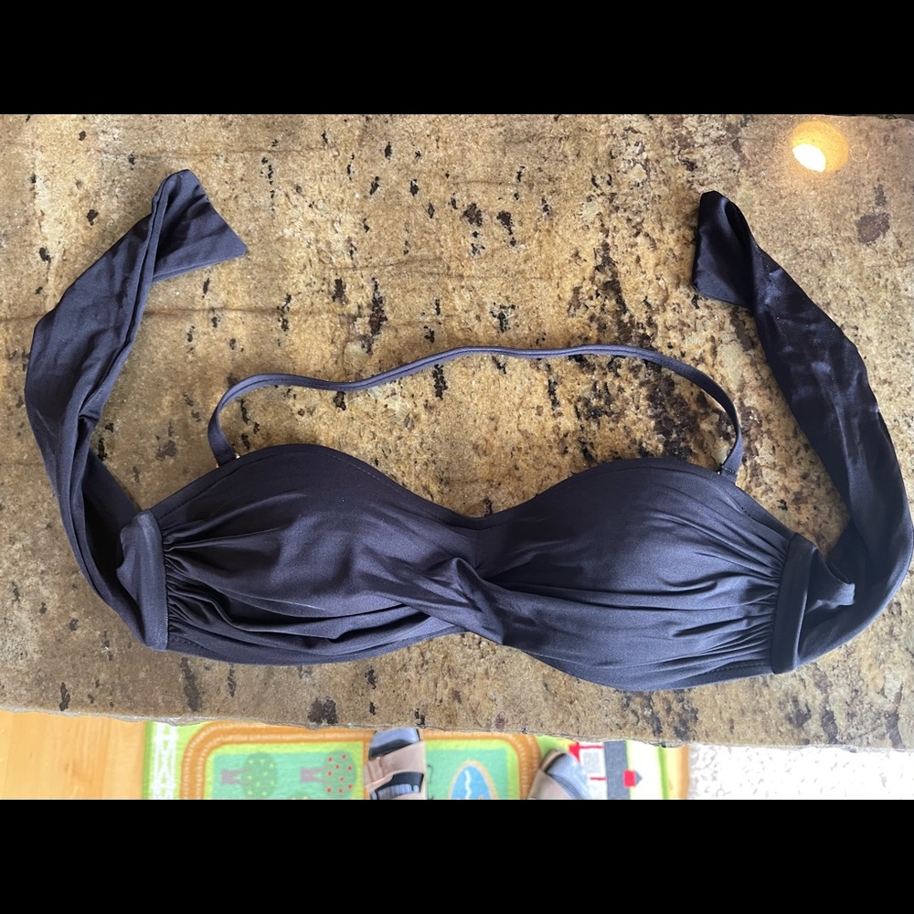 Vitamin A rouched bandeau swim top small S 6